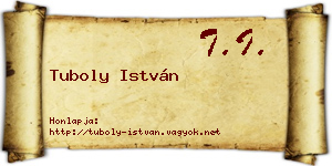Tuboly István névjegykártya