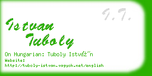 istvan tuboly business card